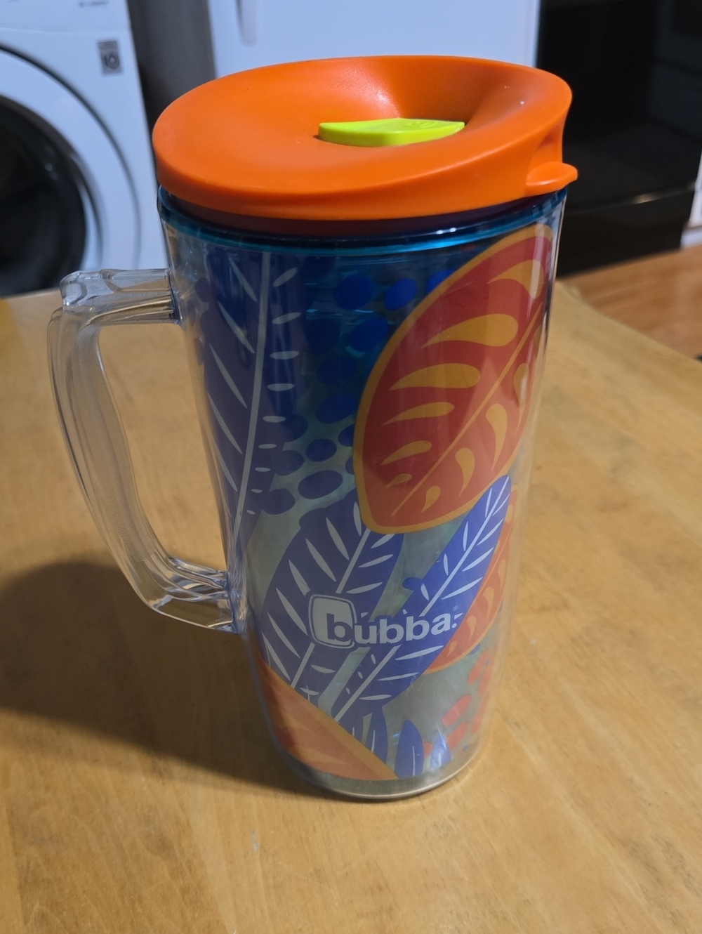 48 Oz Bubba Travel Tumbler with Tropical Leaf Print - Blue & Orange